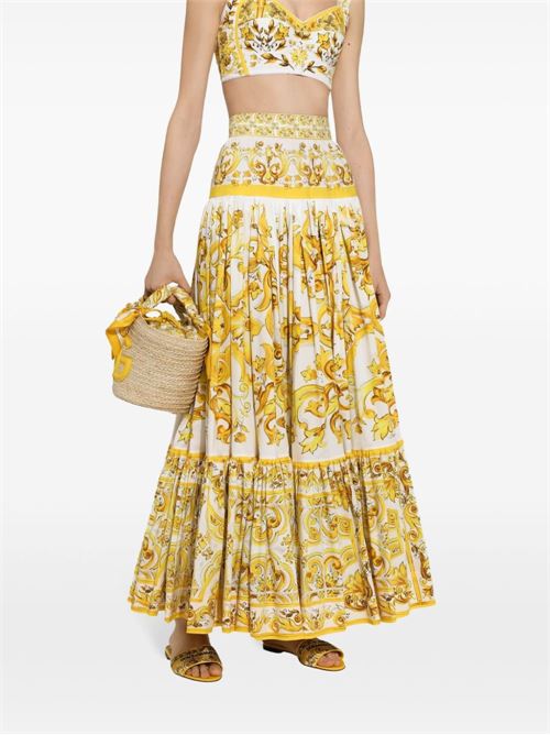 Long skirt with majolica print DOLCE & GABBANA | F4CX0THH5A5HG3TN